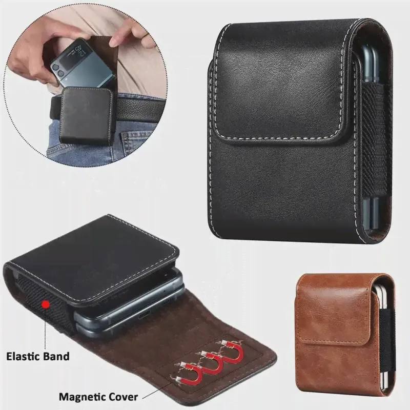 Кожаный Чехол Для телефона Tecno Phantom V Flip Магнитный Флип-Кейс Funda Для Phantom V Flip AD11 Coque-Кобура С Зажимом На Поясе, Сумка на ремне-0