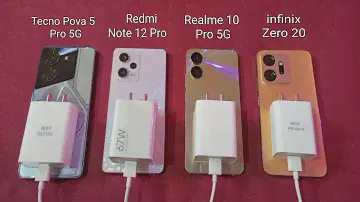 Tecno Pova 5 Pro Vs Redmi Note 12 Pro Vs Realme 10 Pro Vs Infinix Zero 20 CHARGING TEST (0 To 100%)
