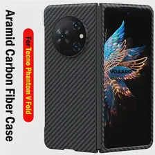 Capa для Tecno Phantom V Fold Арамидный Чехол Funda для Tecno Phantom V Fold Чехол из настоящего Углеродного Волокна Ультратонкий и легкий Чехол для телефона