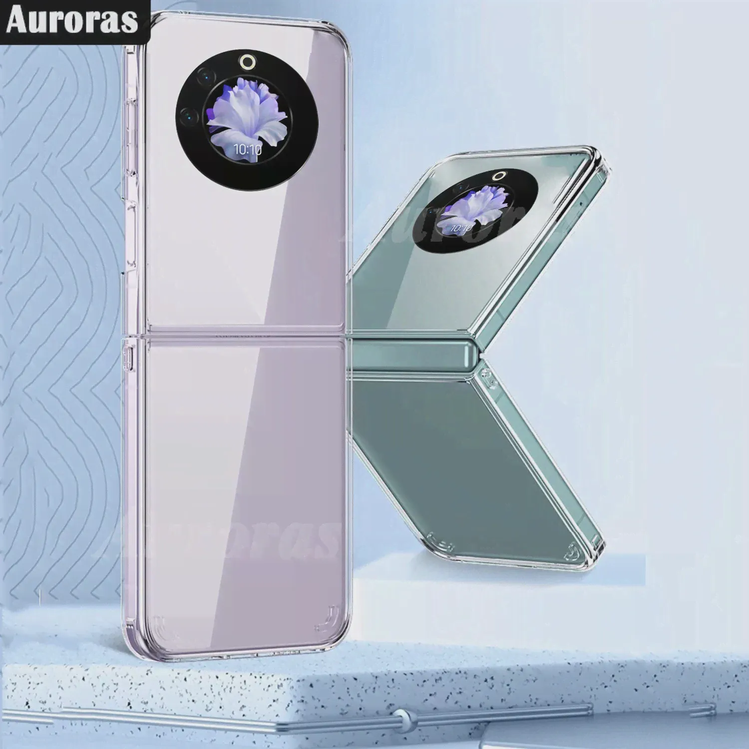 Auroras Для Tecno Phantom V Flip 5G Чехол Прозрачный Голый Машинный Жесткий Корпус Для Tecno Phantom VFlip Screen встроенная Крышка