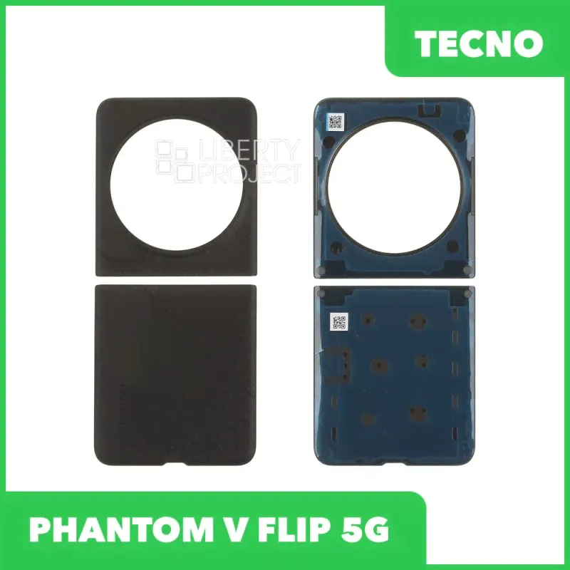 Задняя крышка для Tecno PHANTOM V FLIP 5G (черный)-0