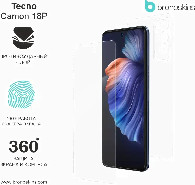 Защитная бронированная пленка на Tecno Camon 18P-0